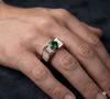 SWING STUD EMERALD SOLITAIRE RING