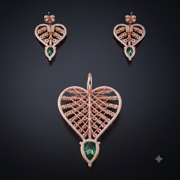EMERALD HEART RAIDIANCE PENDANT SET