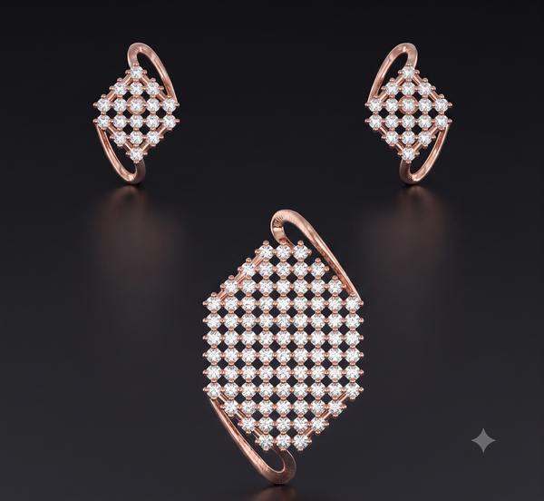 DIAMOND VEIL NET PENDANT SET