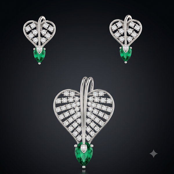 EMERALD HEART RAIDIANCE PENDANT SET