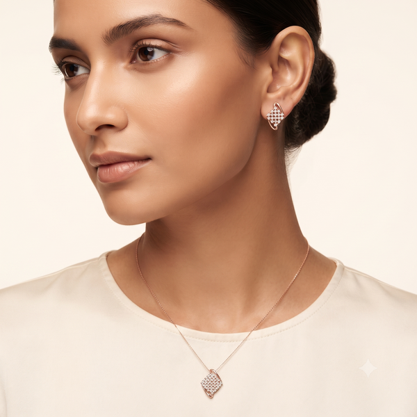 DIAMOND VEIL NET PENDANT SET