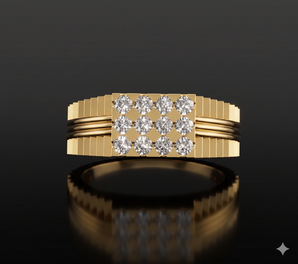 Regal Crossline Diamond Cluster Ring