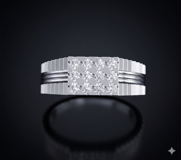 Regal Crossline Diamond Cluster Ring