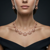 DELICATE FLORAL DIAMOND NECKLACE SET