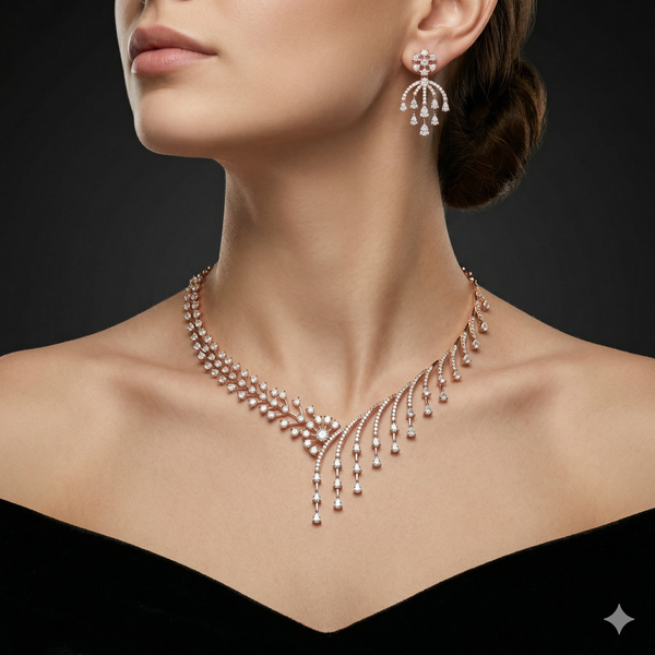 ELEGANT RAINDROP NECKLACE SET