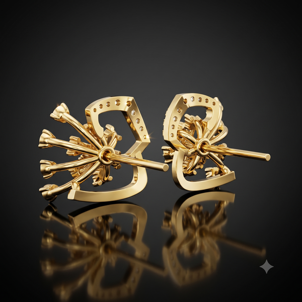 ROSE FIRE DIAMOND BLOOM EARING
