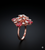 Ruby Radiance Floral Ring