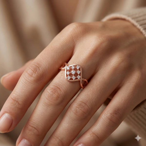 ROHMBUS NET DIAMOND RING