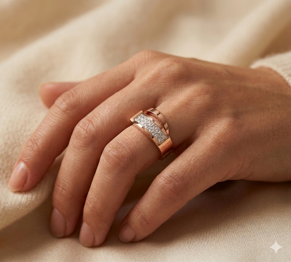 RADIANT STRIP DIAMOND RING