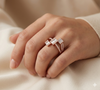 ROYAL TRI SQUARE CRISSCROSS DIAMOND RING
