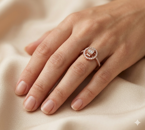 ROYAL HALO BAGUETTE RING