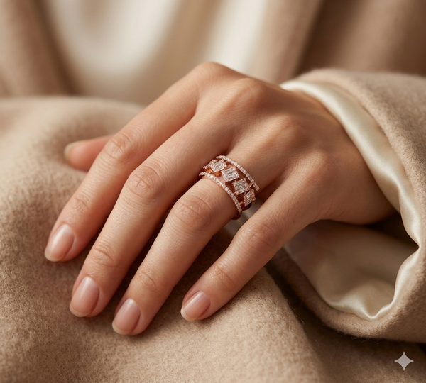ROYAL SQUARE WAVE DIAMOND RING