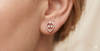 PEAR SHAPE THREE DIAMOND STUD EARING