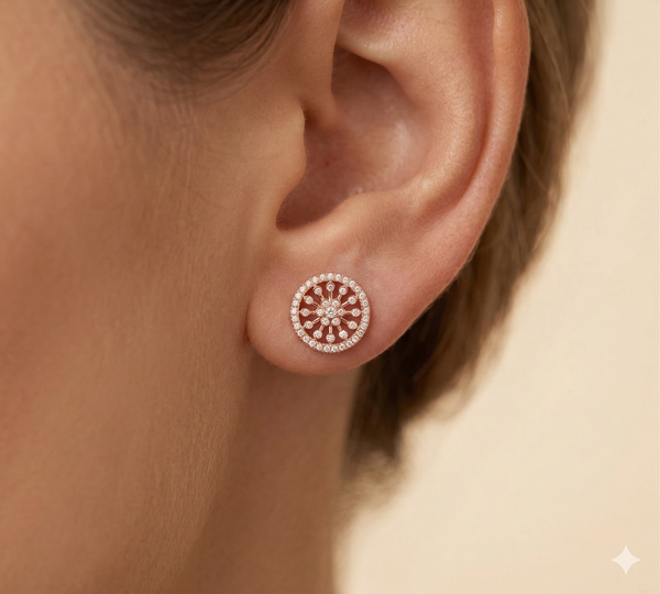 DIAMOND SUNFLOWER STUDS EARING