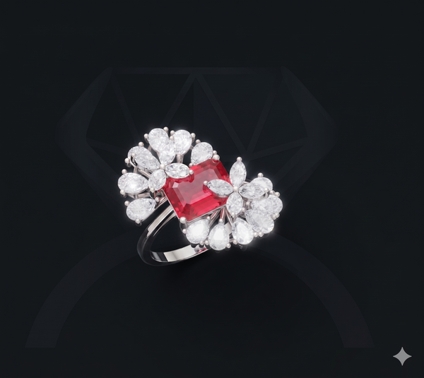 Blossom Halo Ruby Ring