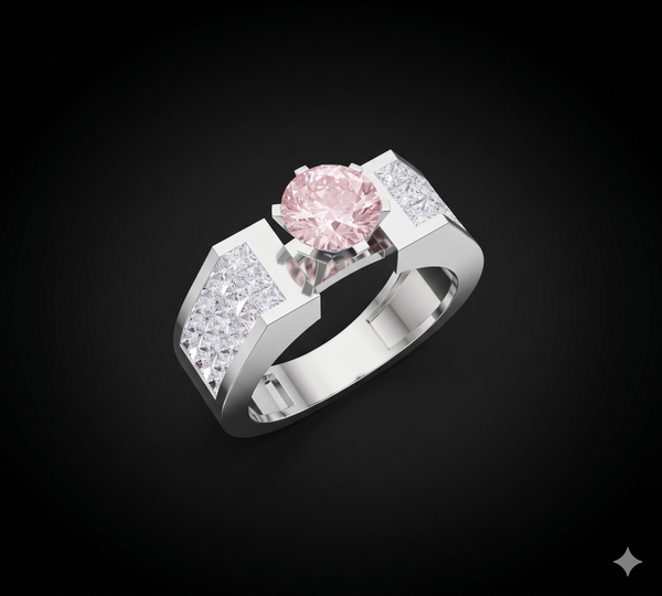 CURVE CLUSTER SOLITAIRE BAND