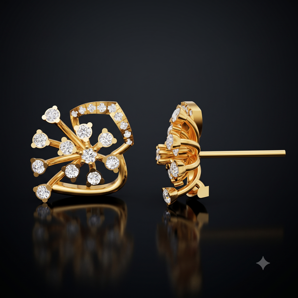 ROSE FIRE DIAMOND BLOOM EARING