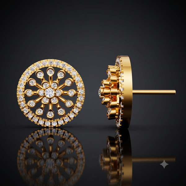 DIAMOND SUNFLOWER STUDS EARING
