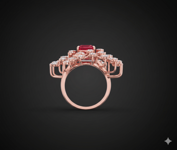 Royal RubyBloom Ring