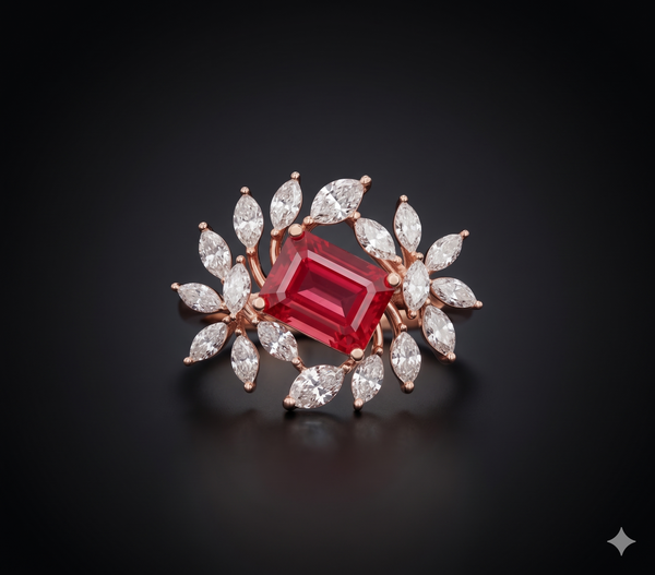 Royal Ruby Floral Ring