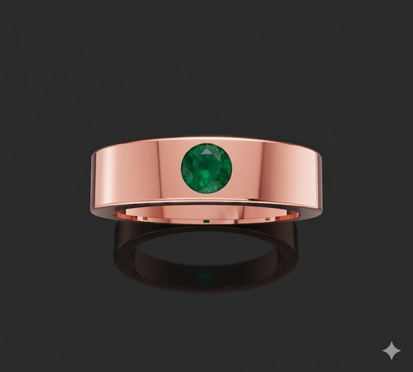 EMERALD MALE SOLITAIRE BAND