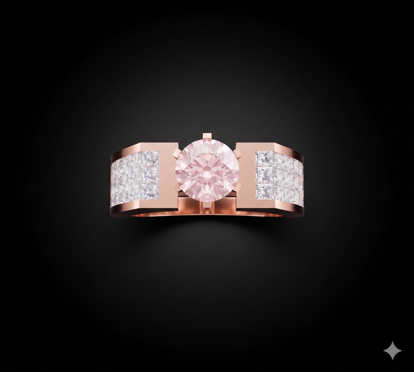 CURVE CLUSTER SOLITAIRE BAND