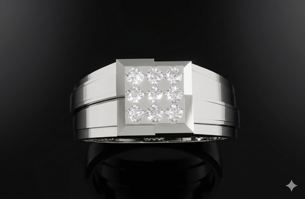 Imperial Tiered Diamond Grid Ring