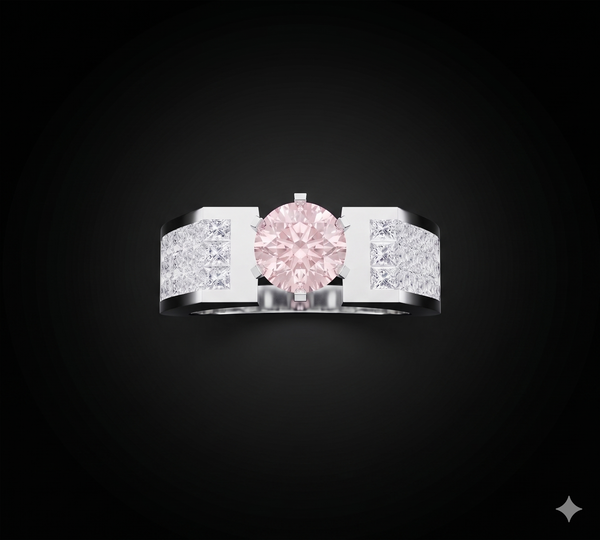 CURVE CLUSTER SOLITAIRE BAND
