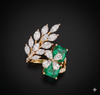 Emerald Leaf Cascade Ring