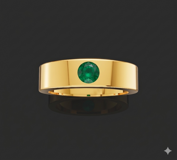 EMERALD MALE SOLITAIRE BAND