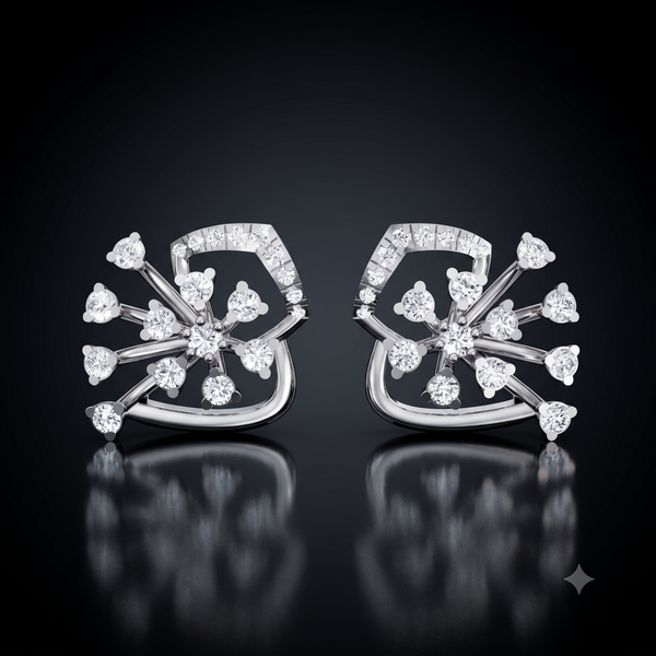ROSE FIRE DIAMOND BLOOM EARING