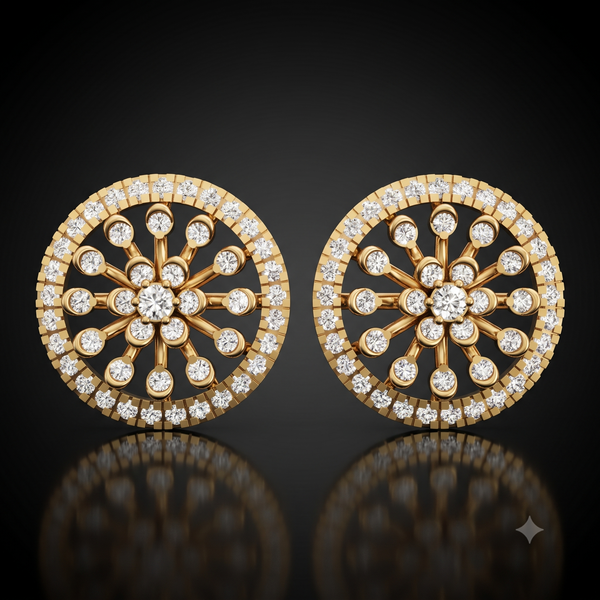 DIAMOND SUNFLOWER STUDS EARING
