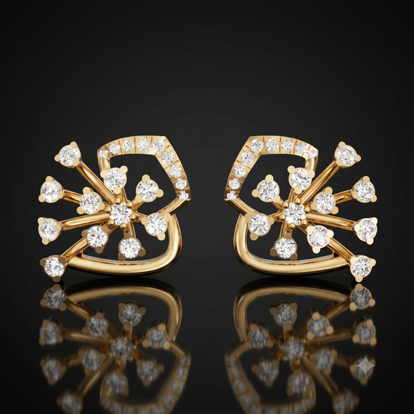ROSE FIRE DIAMOND BLOOM EARING