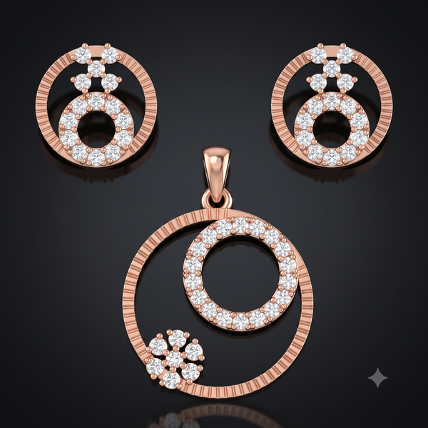 CIRCLE BLOOM PENDANT SET