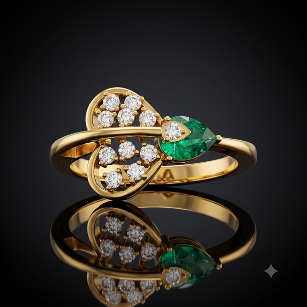 CELESTE LEAF RING