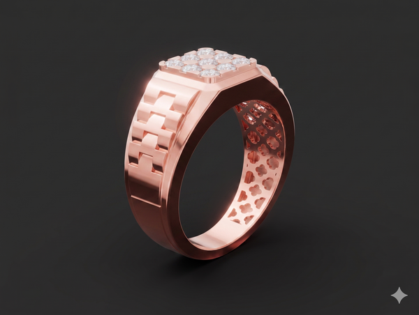 Royal Cluster Diamond Gents Ring