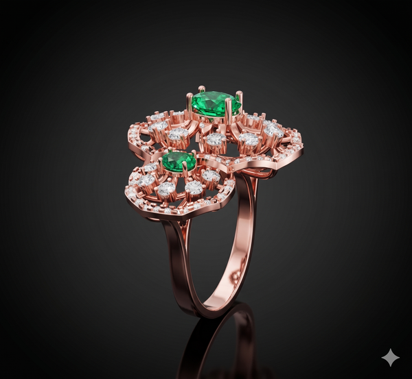 Royal Triple Bloom Diamond Ring