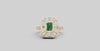LUXURY EMERALD CUT GEOMETRIC HALO RING