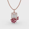 Ruby Bloom Diamond Pendant