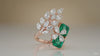 Emerald Leaf Cascade Ring