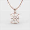 MINIMALIST SQUARE PENDENT WITH EARING