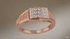 Diamond Grid Gents Ring
