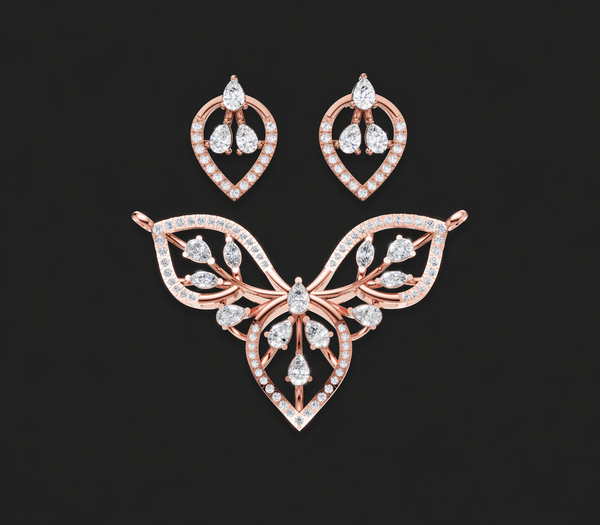 ROSEWING GRACE PENDANT AND EARING SET