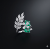 Emerald Leaf Cascade Ring