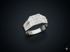 Square Diamond Cluster Gents Ring