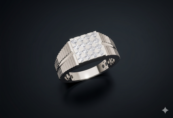 Diamond Matrix Gents Ring