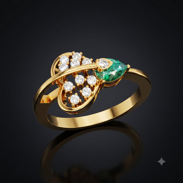 CELESTE LEAF RING