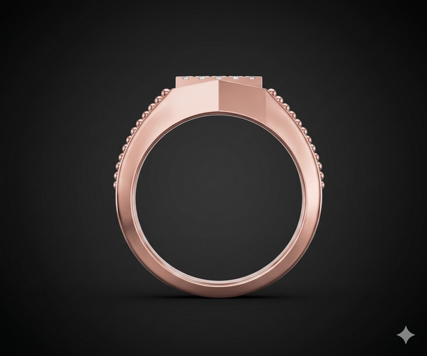 Diamond Grid Gents Ring