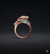 Emerald Leaf Cascade Ring