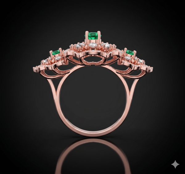 Royal Triple Bloom Diamond Ring